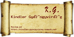 Kindler Gyöngyvirág névjegykártya
